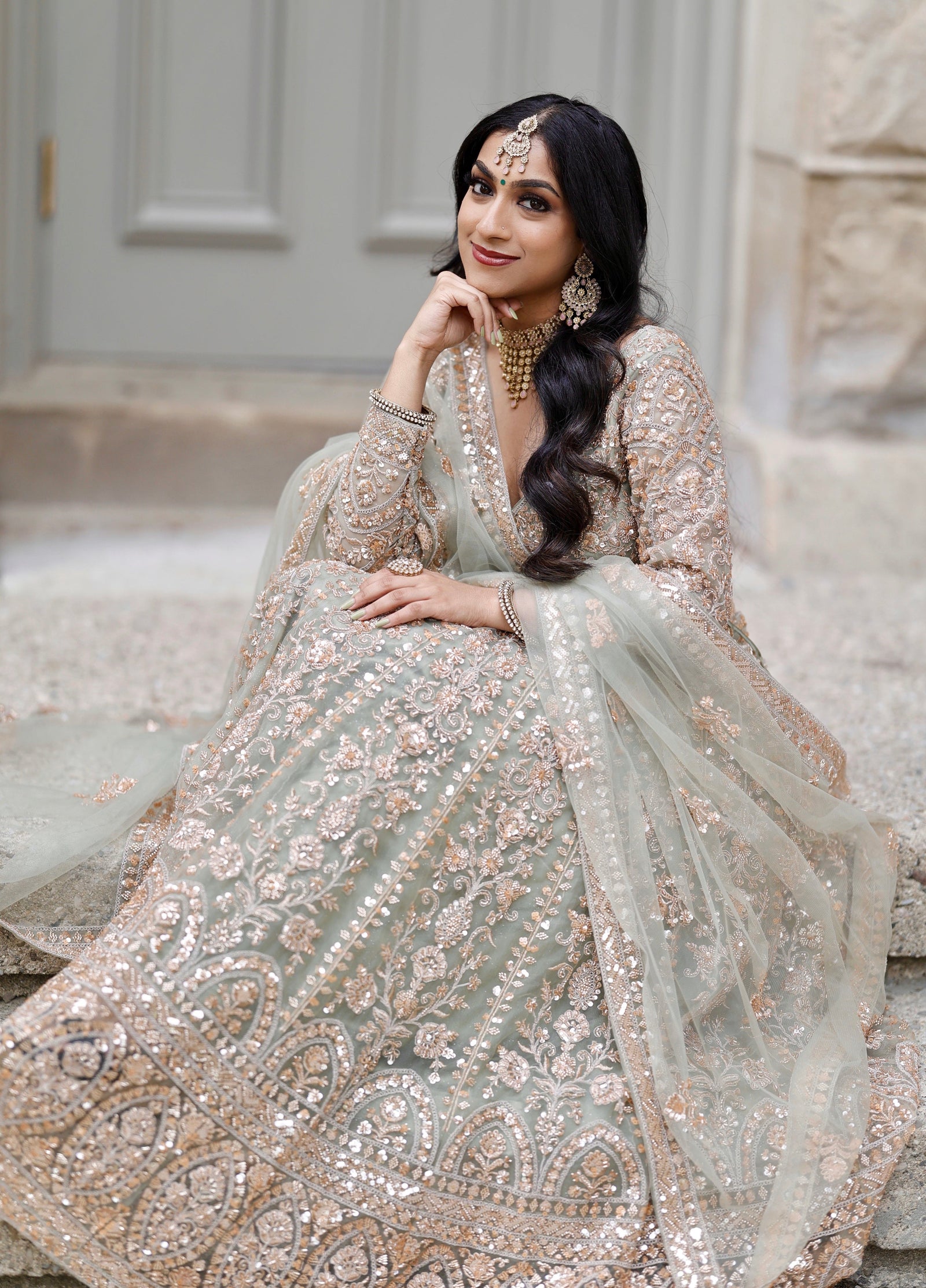 Gilded Sage Bridal Lehenga Set