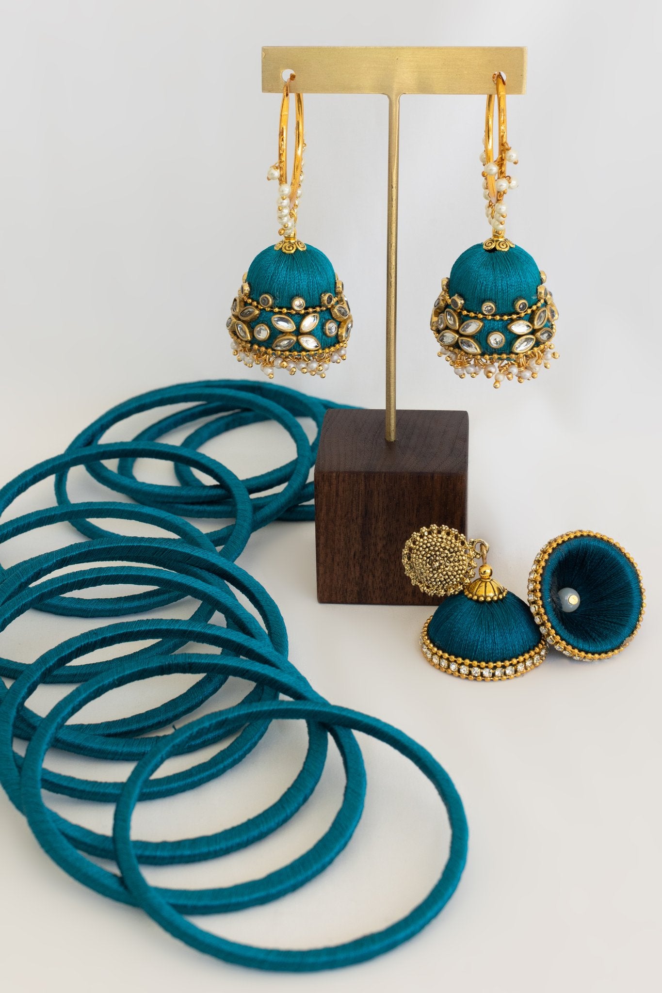Peacock Silk Thread Jewelry Set