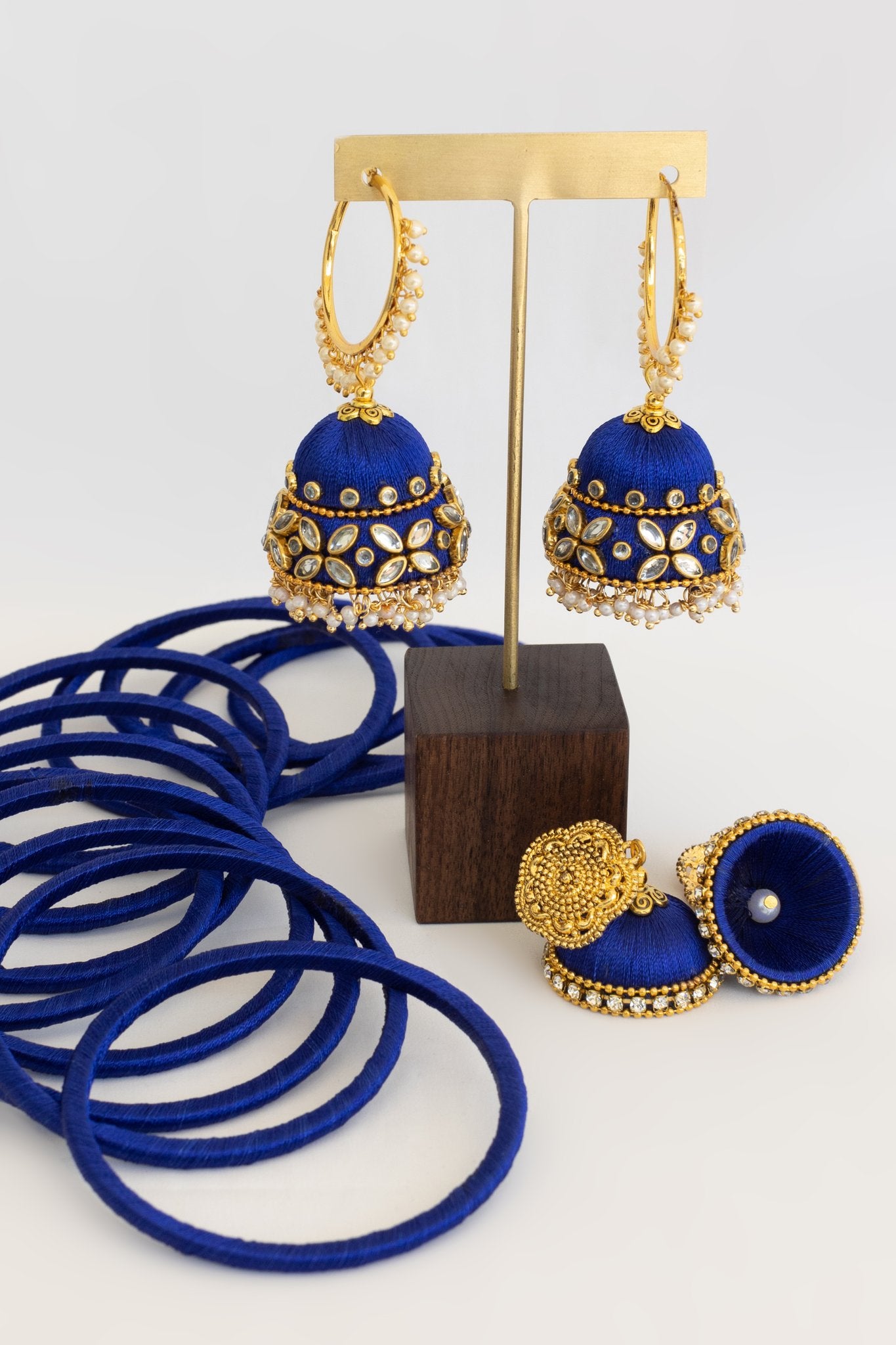 Royal Blue Silk Thread Jewelry Set
