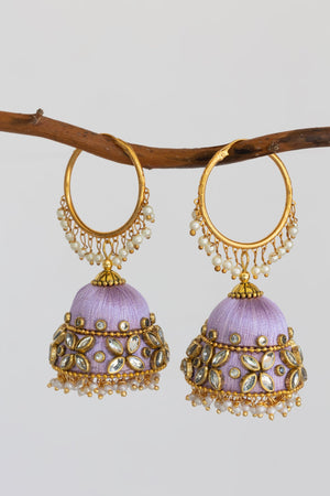 Lavender Silk Thread Jewelry Set