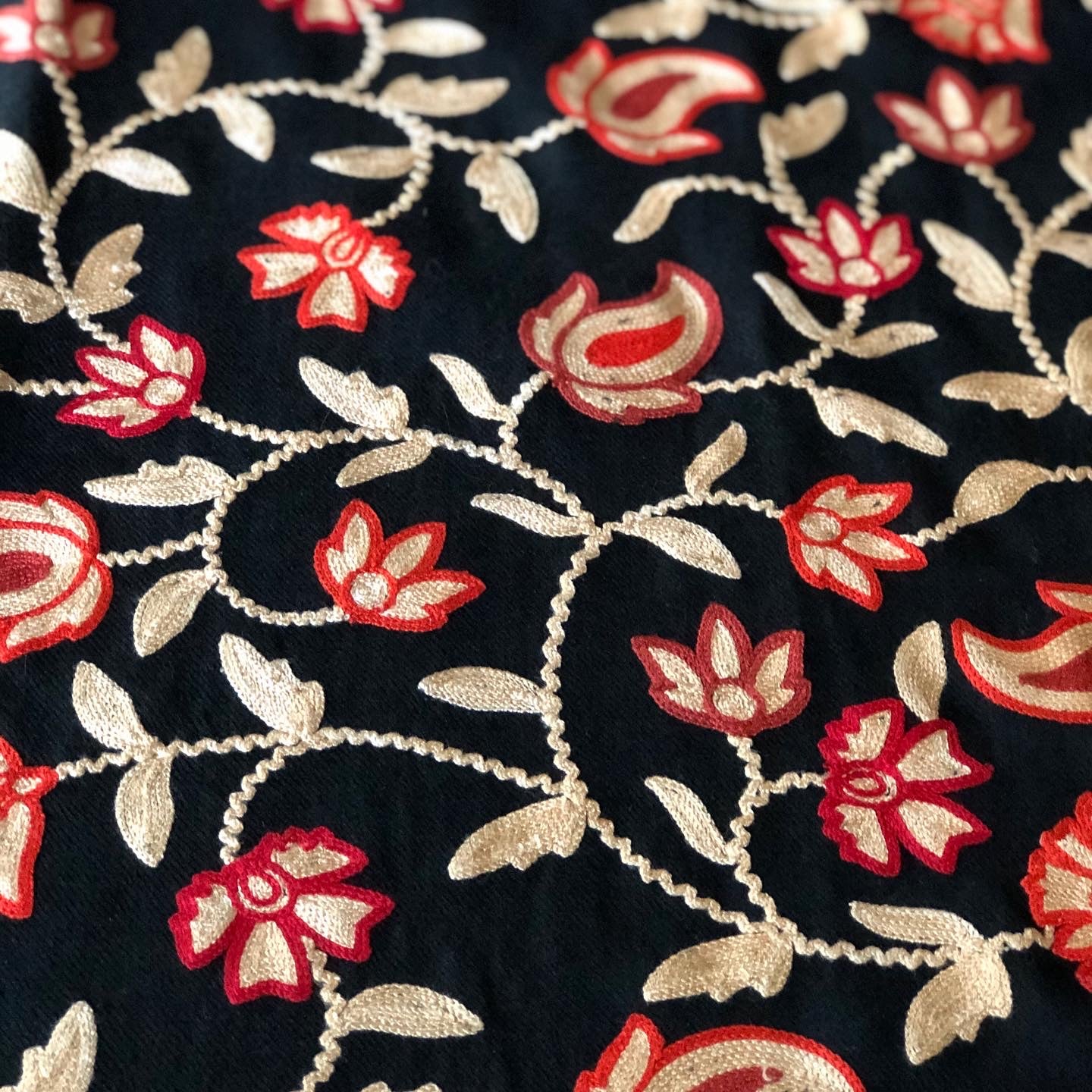 Black + Gold Kashmiri Shawl