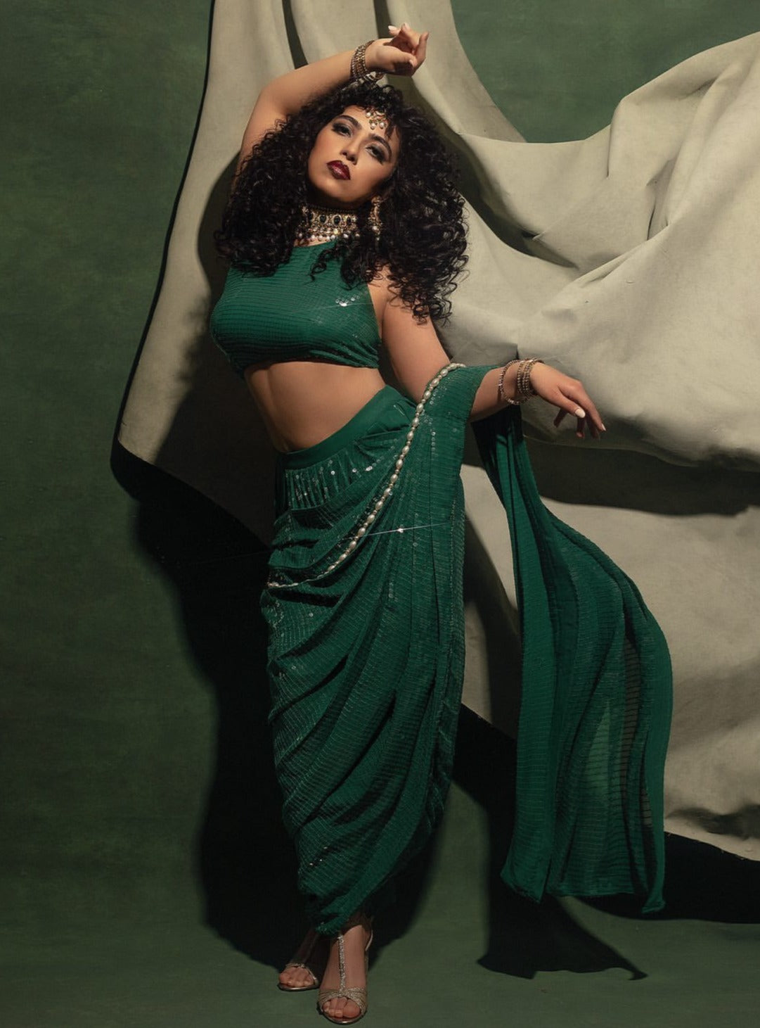 Emerald City Dhoti Saree