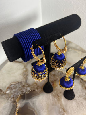 Royal Blue Silk Thread Jewelry Set