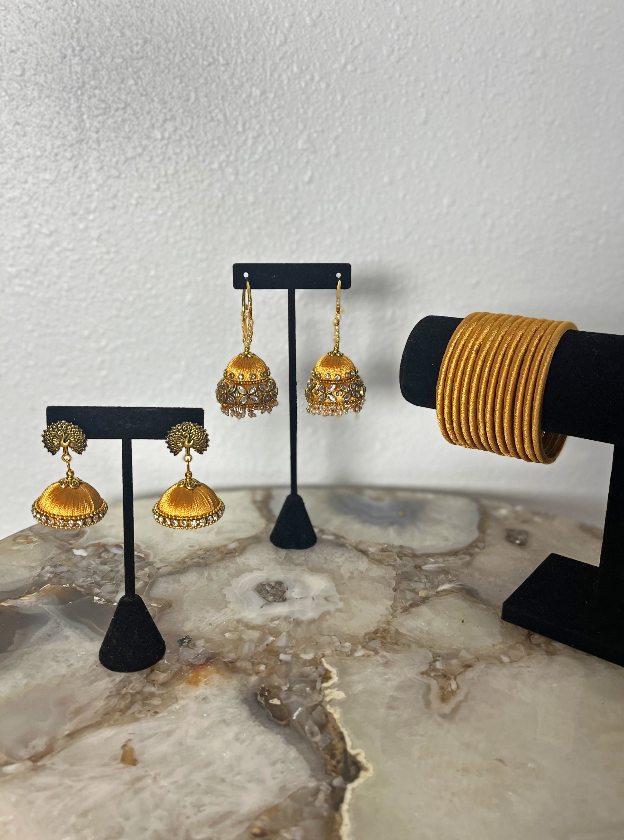 Golden Silk Thread Jewelry Set