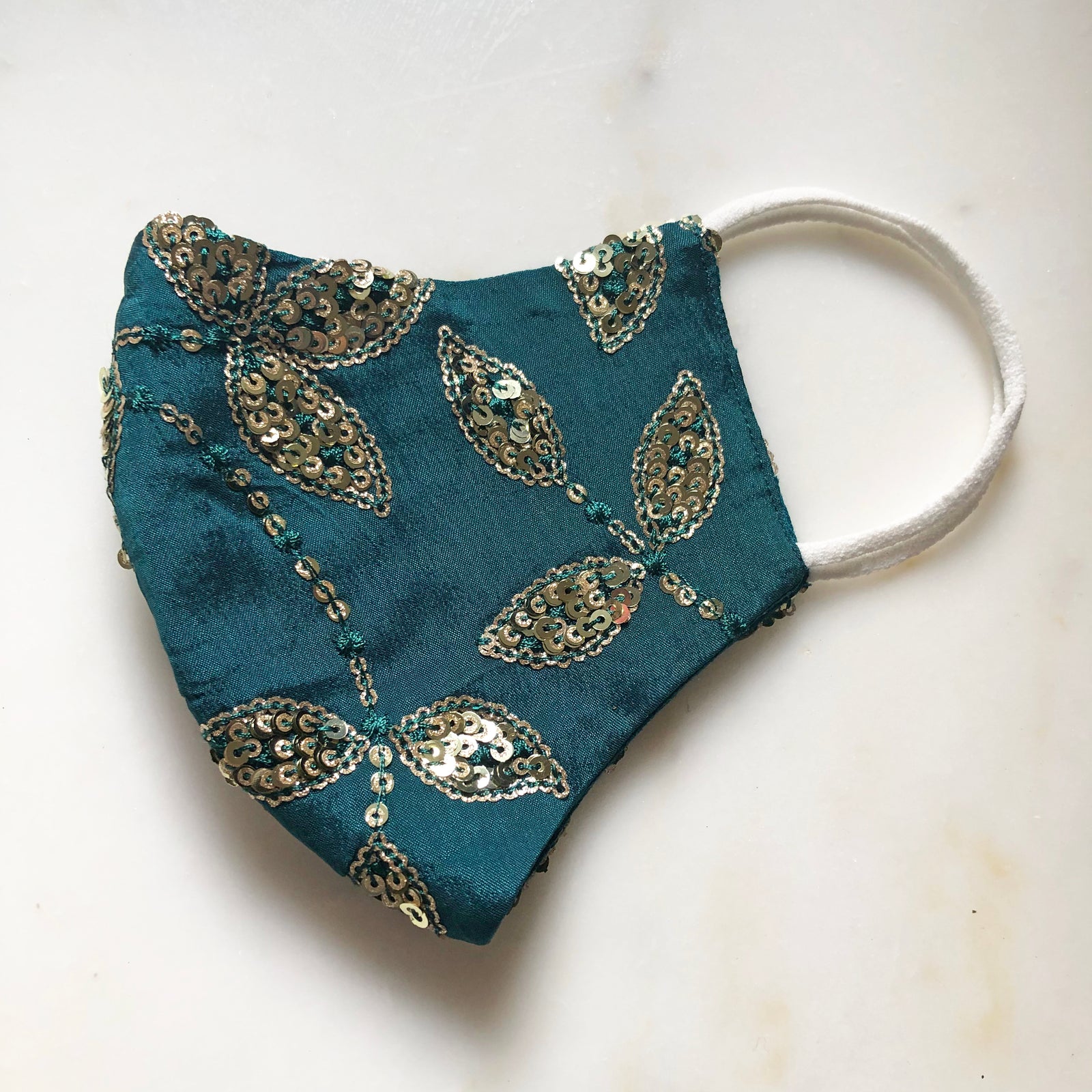 Green Gilded Leaves Mask