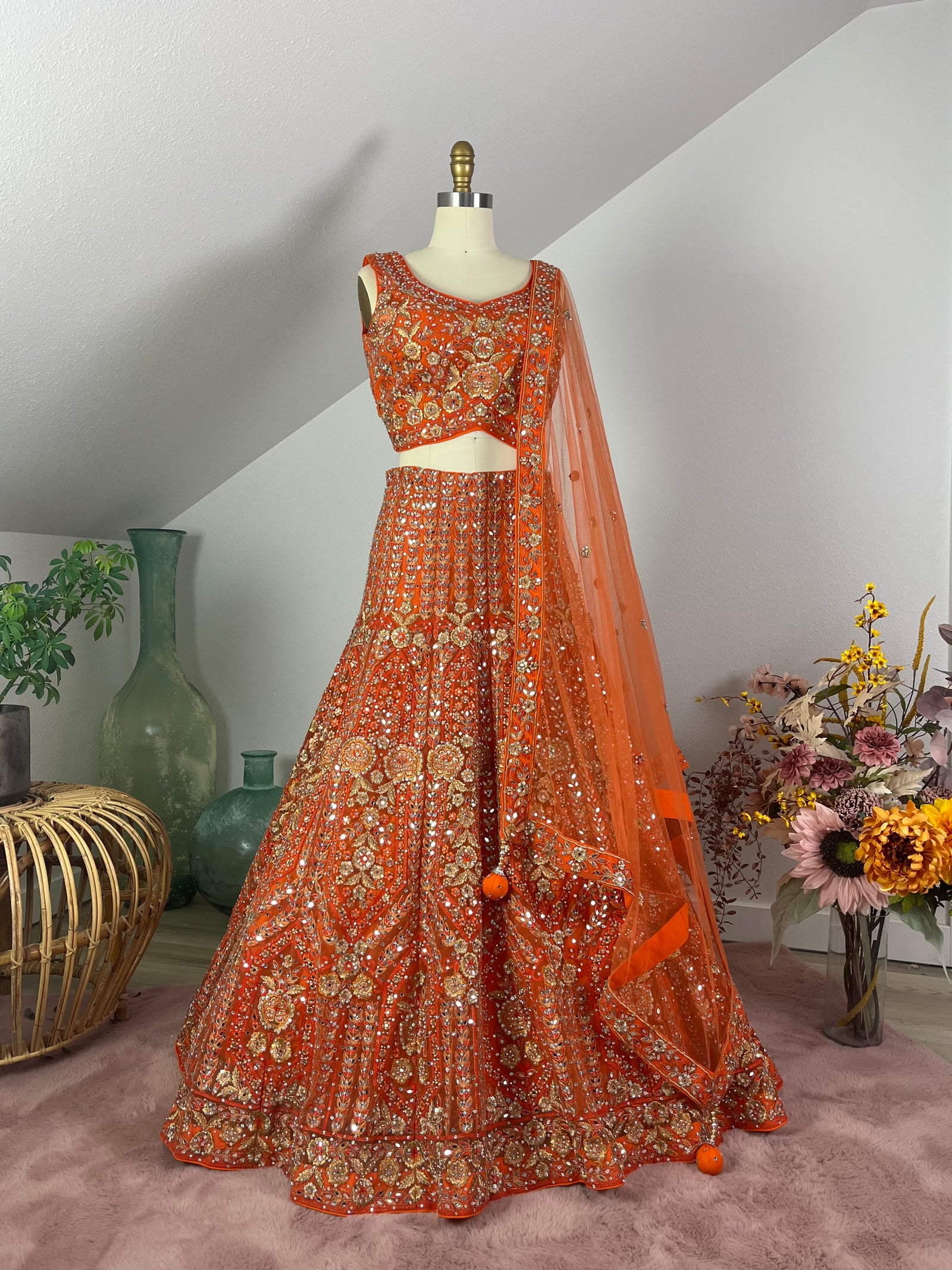 Vermillion Bouquet Lehenga Set