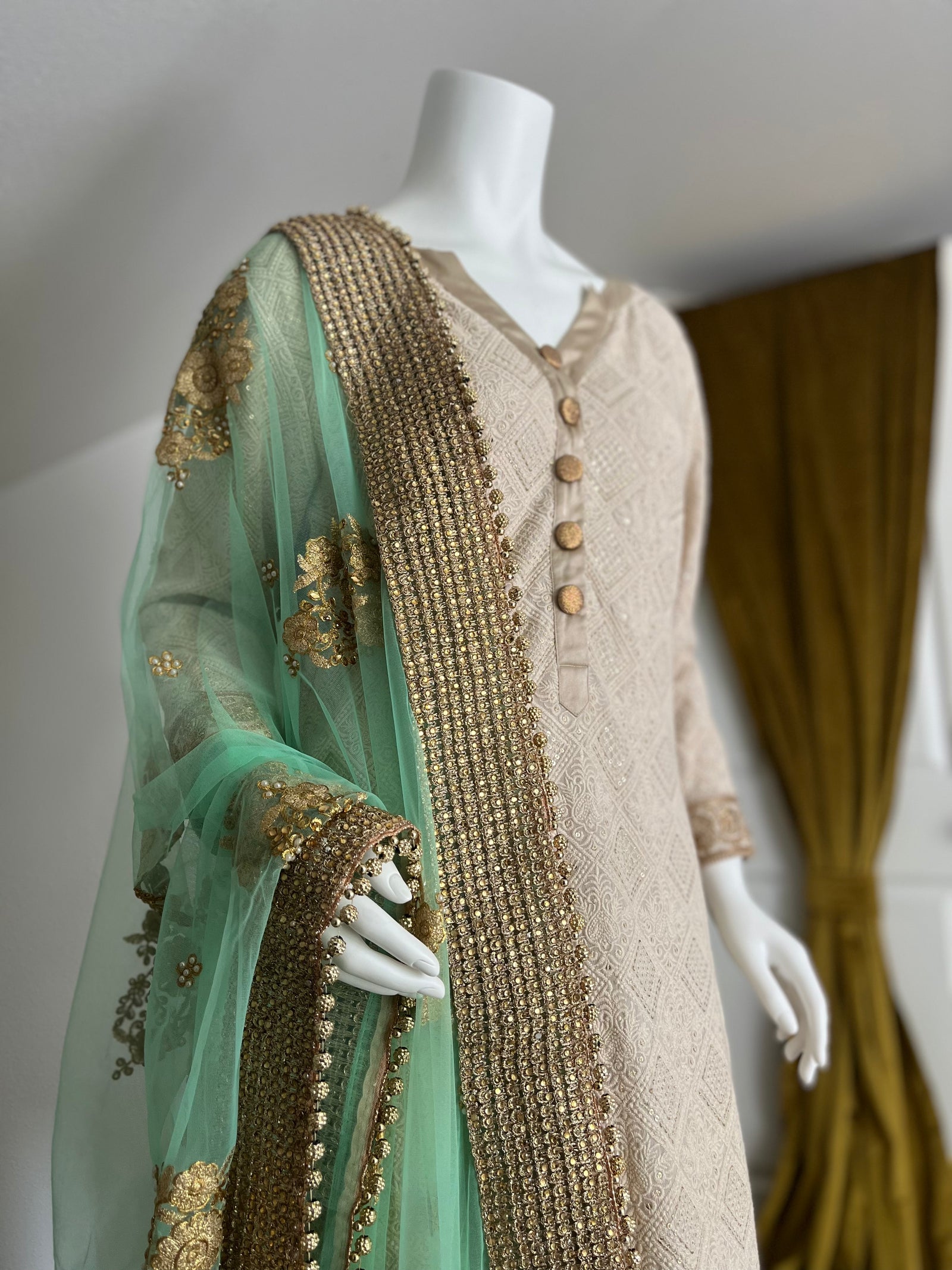 Rose Gold Chikankari Kurti