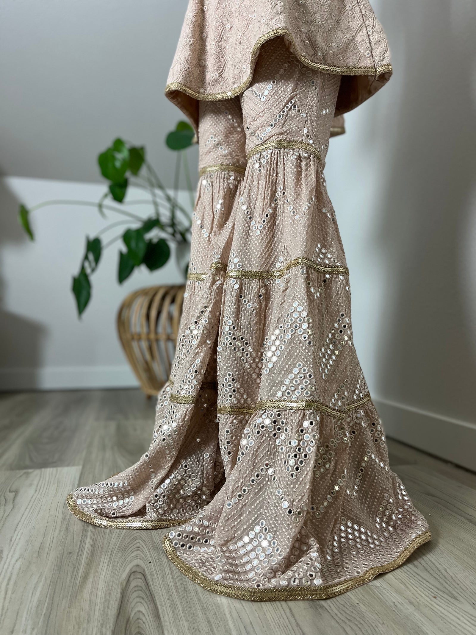 Blush Chikankari Sharara Set