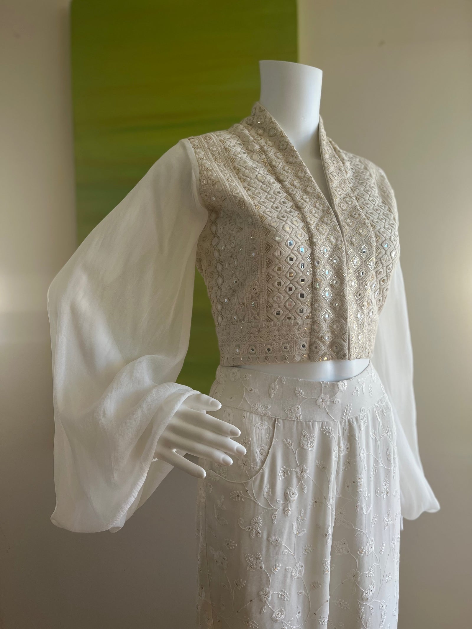 White Chikankari Suit Set