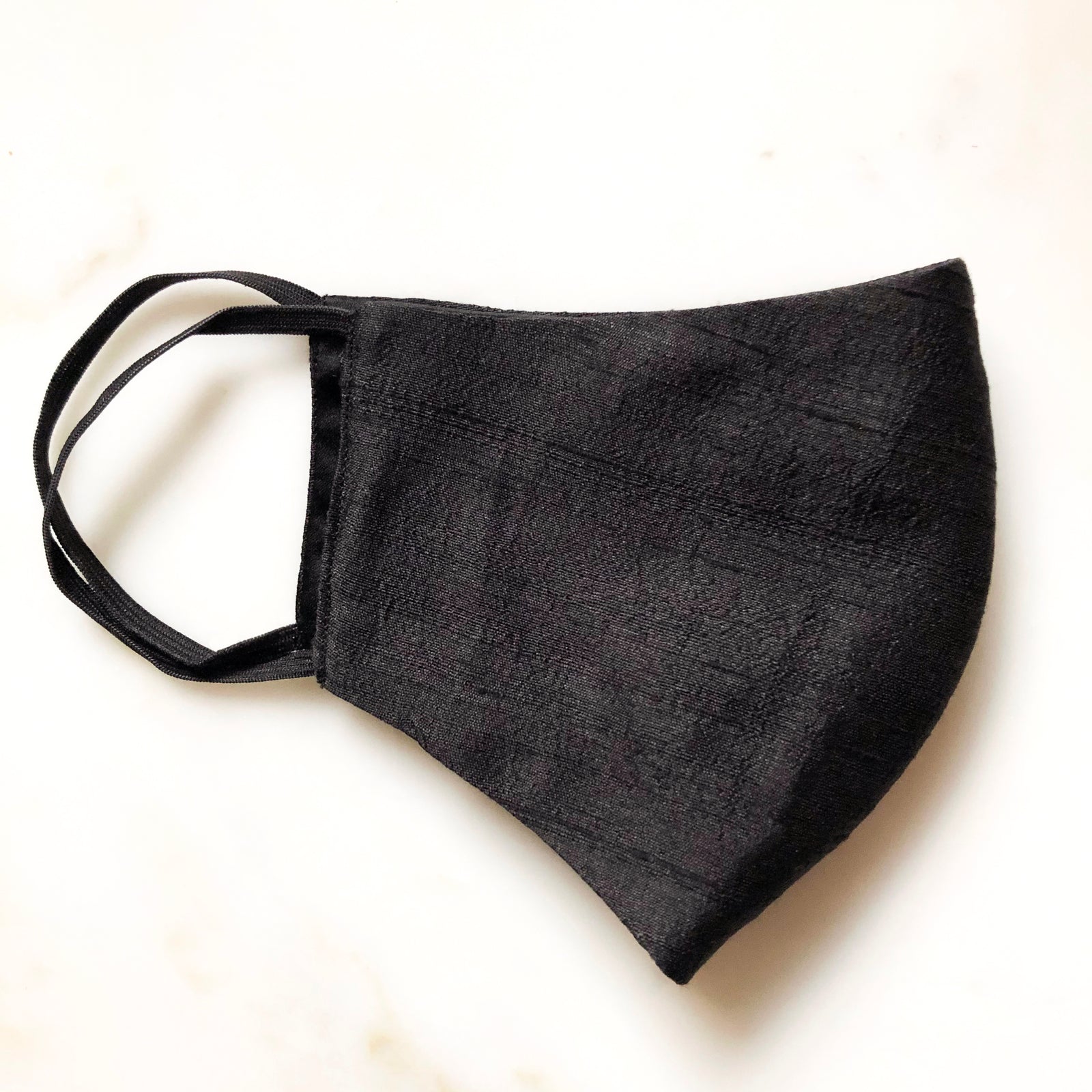 Luminous Black Silk Mask