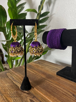 Purple Silk Thread Jewelry Set