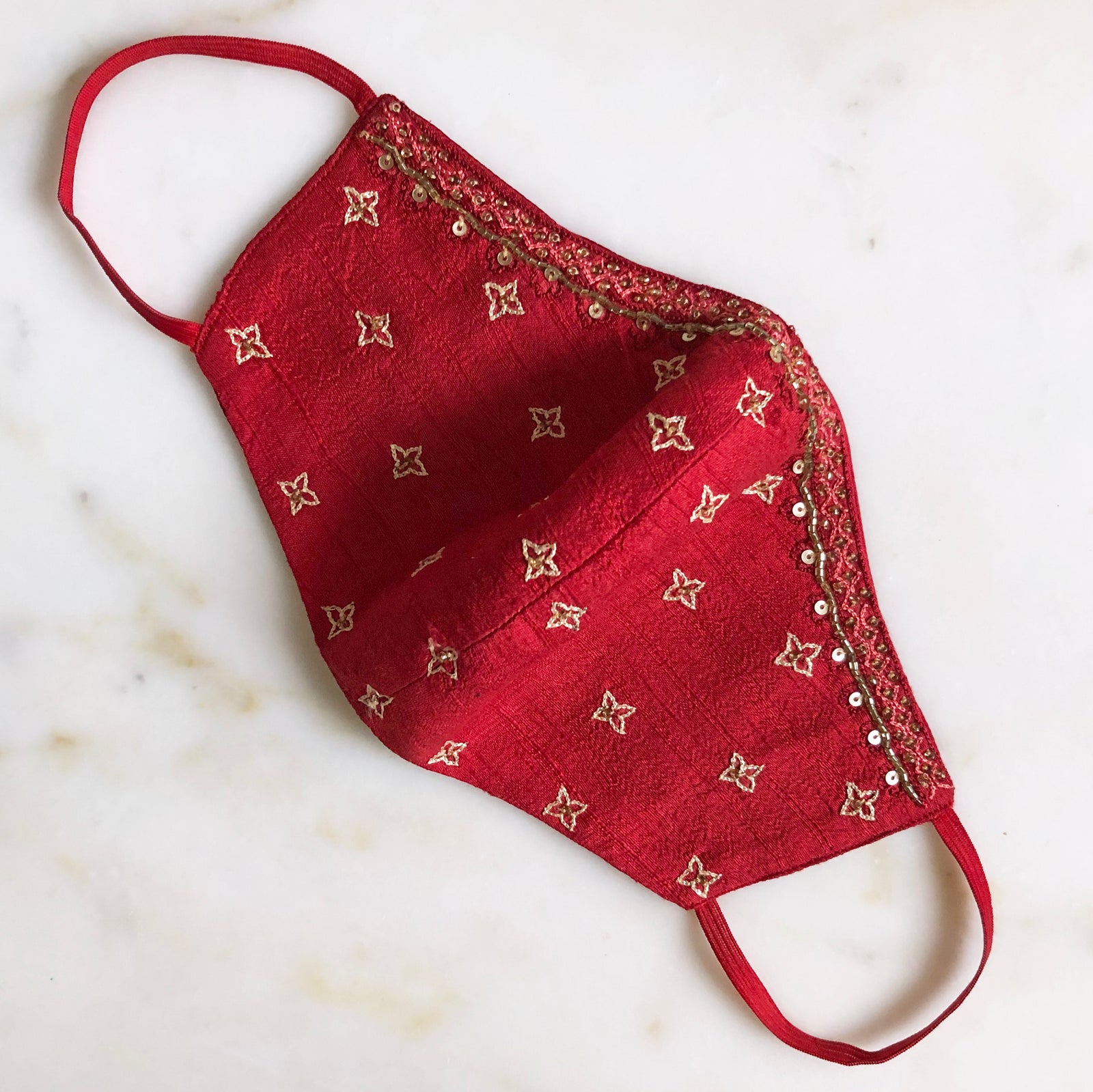 Rani Red Silk Mask