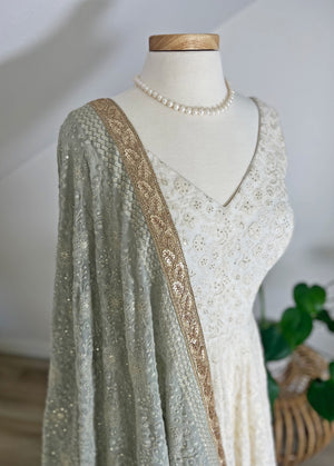 Chikankari Wedding Gown