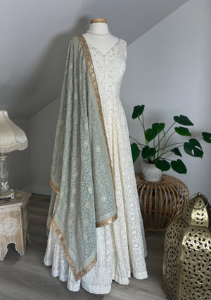 Chikankari Wedding Gown